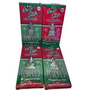 Brite Star Icicles For Christmas Tree & Holiday Decorating - 4 Packs Red/Green 1